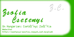 zsofia csetenyi business card